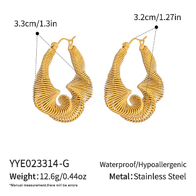 Twist 304 Stainless Steel Hoop Earrings JE2678-1-1