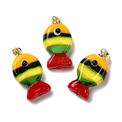 Handmade Lampwork Pendants LAMP-A007-01G-05-03-1