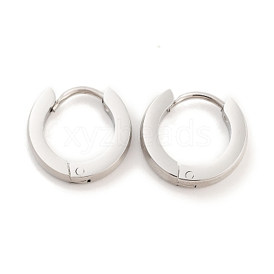 Tarnish Resistant Frosted 304 Stainless Steel Huggie Hoop Earrings for Women EJEW-C096-31A-P-1