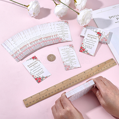 240Pcs Floral Print Paper Care Instructions Cards AJEW-FG0005-62A-1