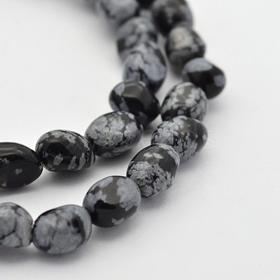 Natural Snowflake Obsidian Bead Strands G-P070-27-1