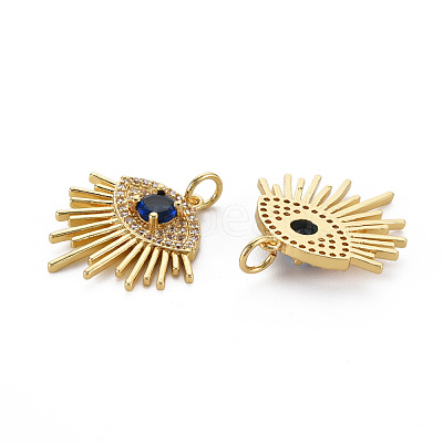 Brass Micro Pave Cubic Zirconia Pendants KK-Q252-085-NF-1