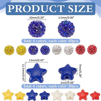 240Pcs 8 Styles Pave Disco Ball Beads FIND-PH0022-20-1