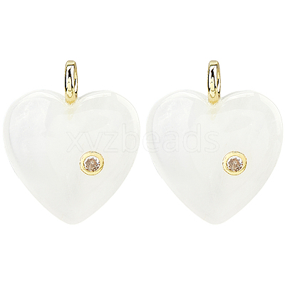 2Pcs Natural Quartz Crystal Pendants G-FH0002-76C-1