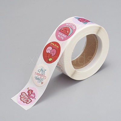 Self-Adhesive Kraft Paper Gift Tag Stickers DIY-G013-A21-1