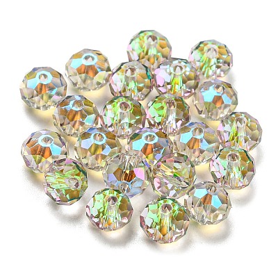 Transparent Electroplate Glass Beads GLAA-L046-02B-1