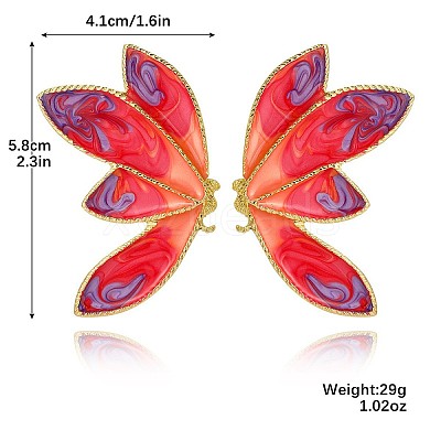 Alloy Enamel Stud Earrings for Women WG18F6F-01-1
