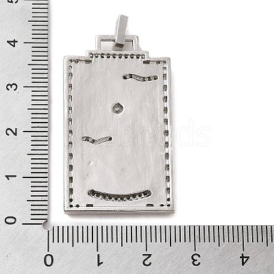 Brass Micro Pave Cubic Zirconia Pendants with Enamel KK-H458-01P-07-1