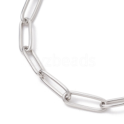 304 Stainless Steel Paperclip Chains Charm Bracelets for Women BJEW-JB11950-02-1