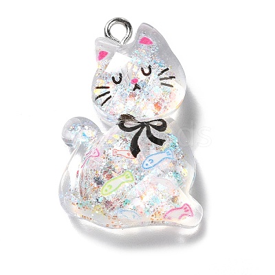 Transparent Resin Pendants RESI-Q019-01A-1