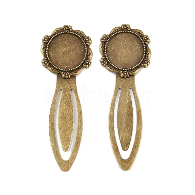 Iron Bookmark Cabochon Setting PALLOY-S033-09AB-NR-1