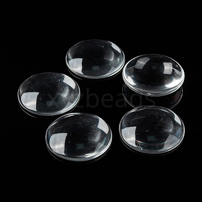 Transparent Glass Cabochons X-GGLA-R026-45mm-1