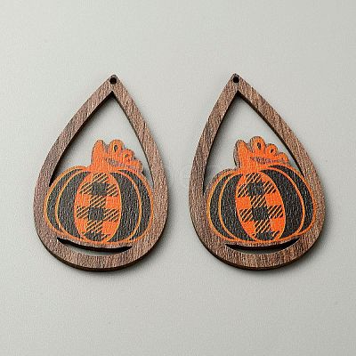 Halloween Theme Printed Wood Big Pendants X1-WOOD-TAC0015-09D-1