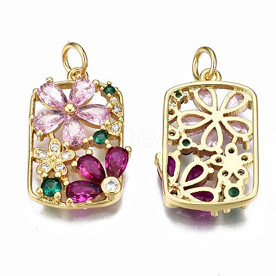 Brass Micro Pave Cubic Zirconia Pendants ZIRC-Q200-010-NF-1