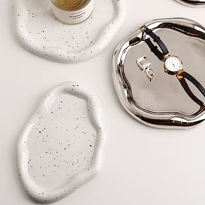 Cloud Shape Porcelain Tray AJEW-WH0326-62-1