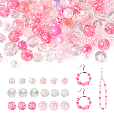 Transparent & Opaque Acrylic Bead OACR-TAC0002-08B-1