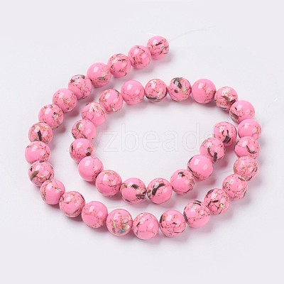 Sea Shell and Synthetic Turquoise Assembled Beads Strands G-G758-M-4mm-1