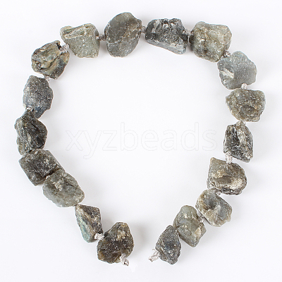 Natural Gemstone Labradorite Rough Nuggets Bead Strands G-E219-03-1