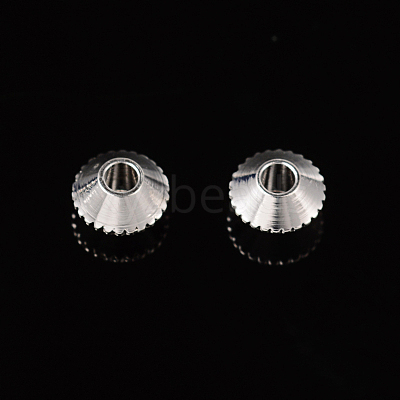 Silver Color Plated Brass Bicone Spacer Beads X-KK-EC008-S-NF-1