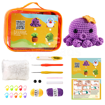 DIY Octopus Knitting Kits DOLL-PW0016-01H-1