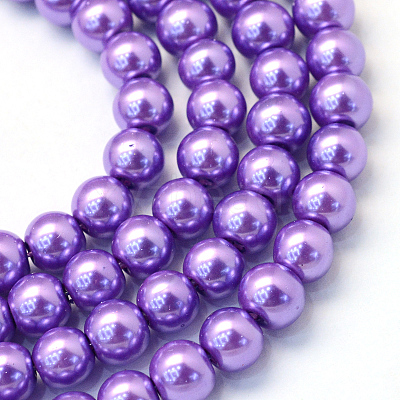 Baking Paint Pearlized Glass Pearl Round Bead Strands HY-Q003-4mm-27-1