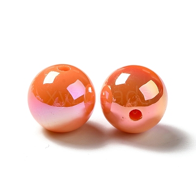 UV Plating Rainbow Iridescent Acrylic Beads PACR-D070-01L-1