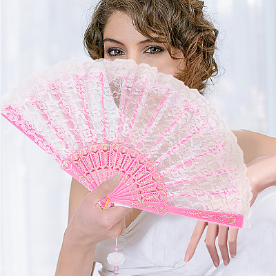 Plastic & Cloth Folding Fans AJEW-WH20020-161B-1
