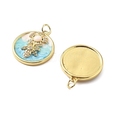 Brass Micro Pave Cubic Zirconia Pendants with Enamel KK-Z114-03G-1