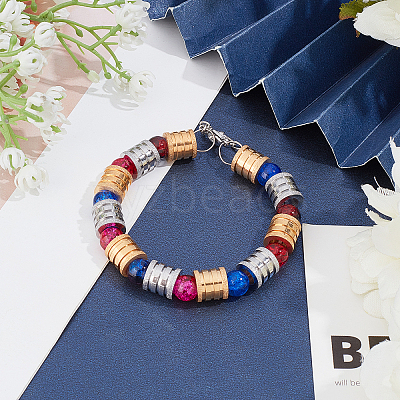 12Pcs 2 Styles Stainless Steel Textured Beads STAS-UN0020-79-1