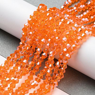 Transparent Electroplate Glass Beads Strands GLAA-F029-2mm-C11-1