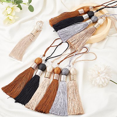 8Pcs Polyester Tassel Pendant Decorations HJEW-GF0001-23D-1