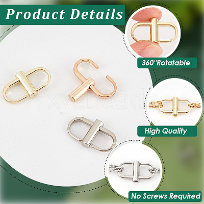 9Pcs 3 Colors Adjustable Iron Buckles for Chain Strap Bag IFIN-BBC0001-04A-1