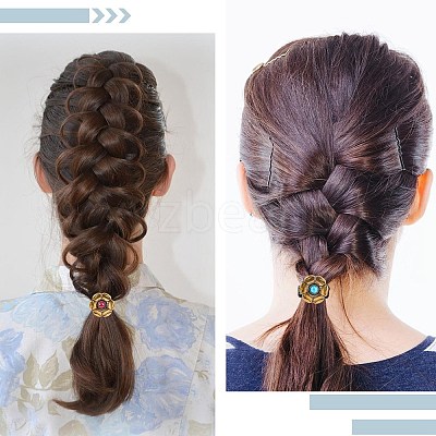 6Pcs 3 Colors Alloy Hair Ties DIY-CY0001-80A-1