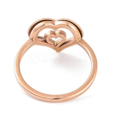 304 Stainless Steel Heart Finger Ring for Women RJEW-C086-21-RG-1