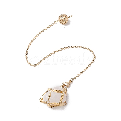 Stainless Steel Braided Chain Macrame Pouch Empty Stone Holder Dowsing Pendulums PALLOY-JF02737-02-1
