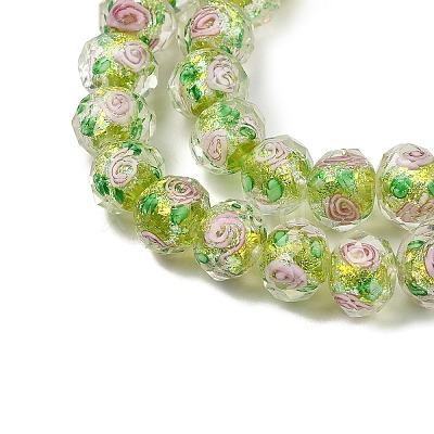 Handmade Foil Lampwork Beads Strands FOIL-S136-001H-1