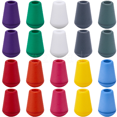 100Pcs 10 Colors Plastic Detachable Bell Stopper Cord Ends KY-GF0001-43-1