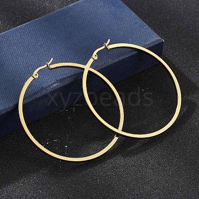 201 Stainless Steel Hoop Earrings LS-EJEW-P304-14A-G-1