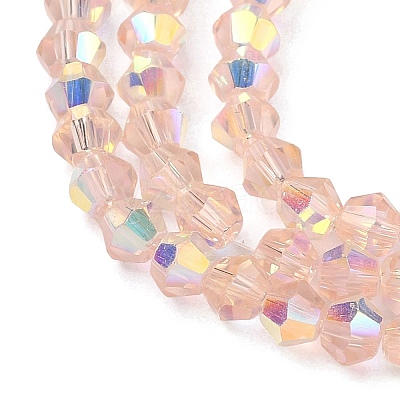 Electroplate Transparent Glass Beads Strands EGLA-K015-18B-1