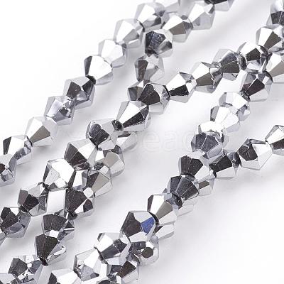 Electroplate Glass Beads Strands EGLA-S057-4-1