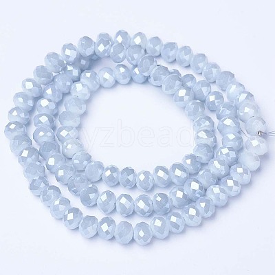 Electroplate Glass Beads Strands EGLA-A034-P6mm-A-1