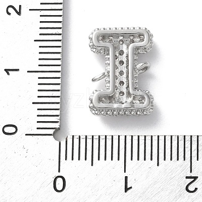 Brass Micro Pave Cubic Zirconia Letter Links KK-I717-04I-P-1