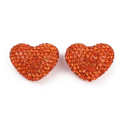 Heart Shaped Polymer Clay Rhinestone Beads CLAY-NH0002-02A-1