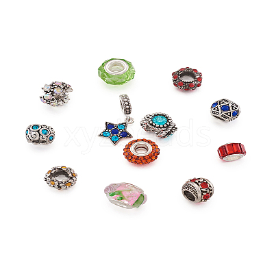 Alloy Rhinestone European Beads MPDL-TA0001-01-1