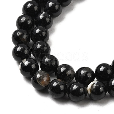Natural Black Tourmaline Beads Strands X-G-F666-05-6mm-1