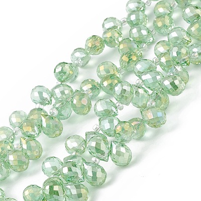 Transparent Electroplate Glass Beads Strands X-EGLA-F152B-AB01-1