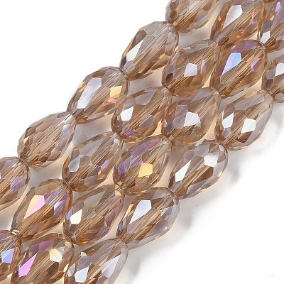 Transparent Electroplate Glass Beads Strands EGLA-N013-T10mm-B23-1