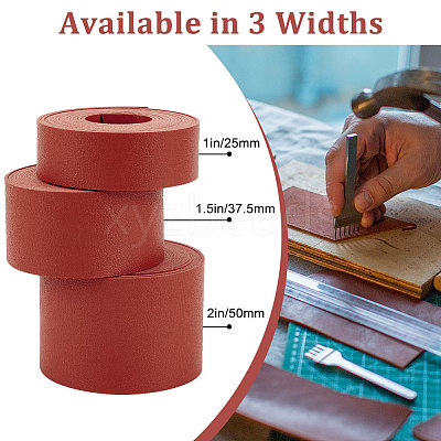 2M Flat Double Face Lychee Pattern Imitation Leather Band LC-WH0010-01A-03-1