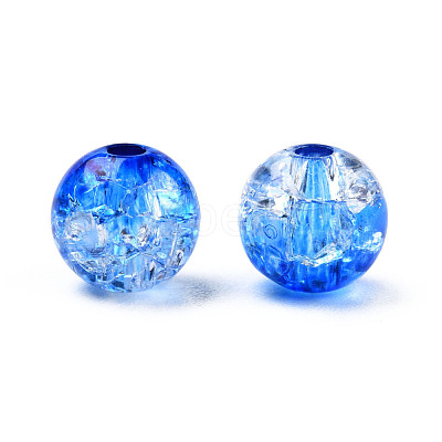 Transparent Crackle Acrylic Beads CACR-N002-21B-1