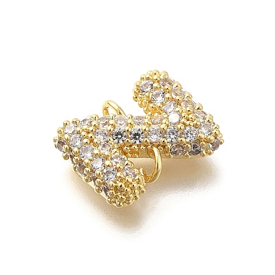 Brass Micro Pave Cubic Zirconia Letter Links KK-I717-04Z-1